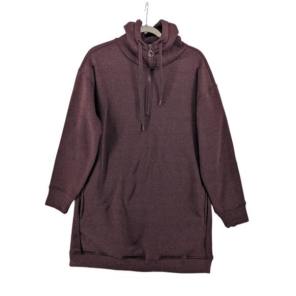 RBX Quarter Zip Hoodie Small Brown Women Cowl Neck Sweatshirt Workout Gym Active - Picture 9 of 9